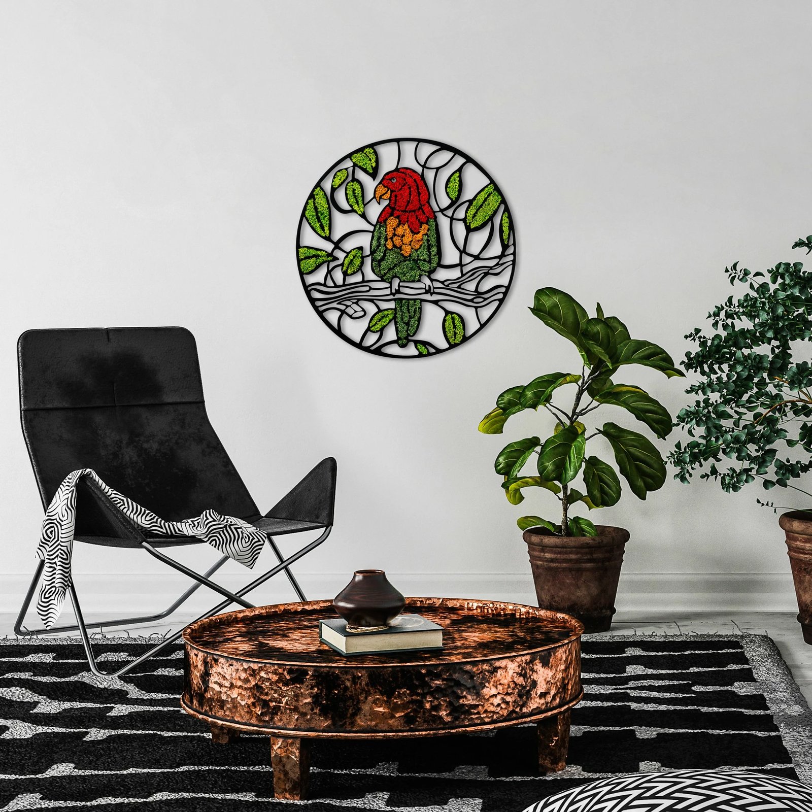 Aksesor dekorativ muri Wallity, myshk - papagall