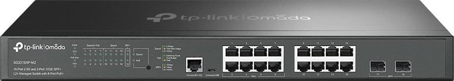 Switch TP-Link Omada 16-Port 2.5G dhe 2-Port 10GE SFP+, Managed, L2+, 2.5G Ethernet, PoE, Rack mounting, 1U