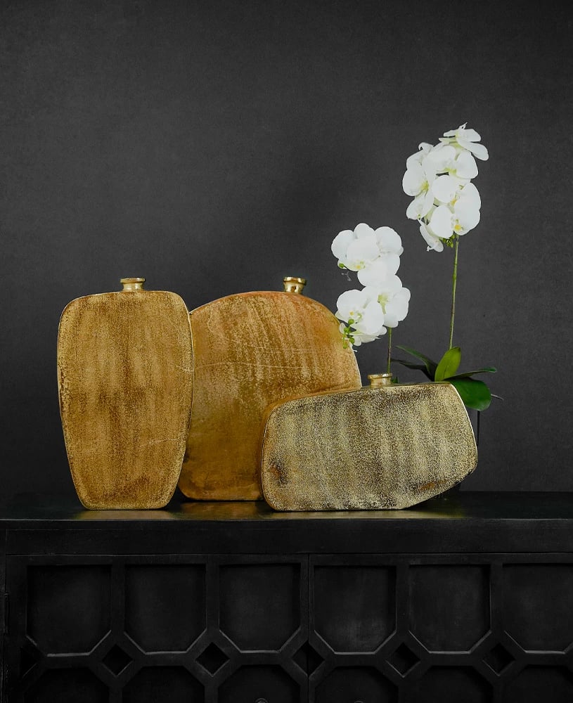 Vazo dekorative Oden, alumin, ngjyrë ari, 40x7x25cm Vazo dekorative Oden, alumin, ngjyrë ari, 40x7x25cm