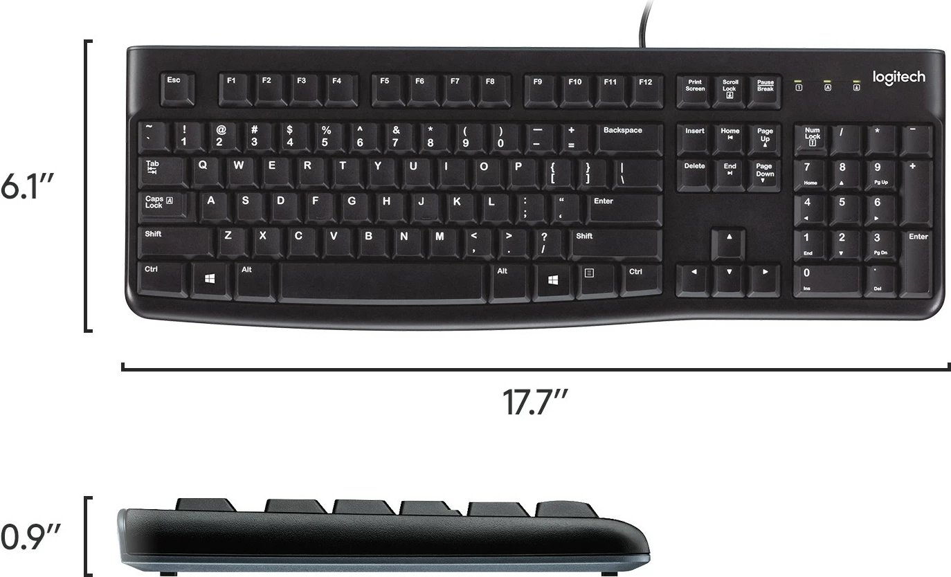 Tastierë Logitech K120, full-size, me kabllo, USB, AZERTY, e zezë Tastierë Logitech K120, full-size, me kabllo, USB, AZERTY, e zezë