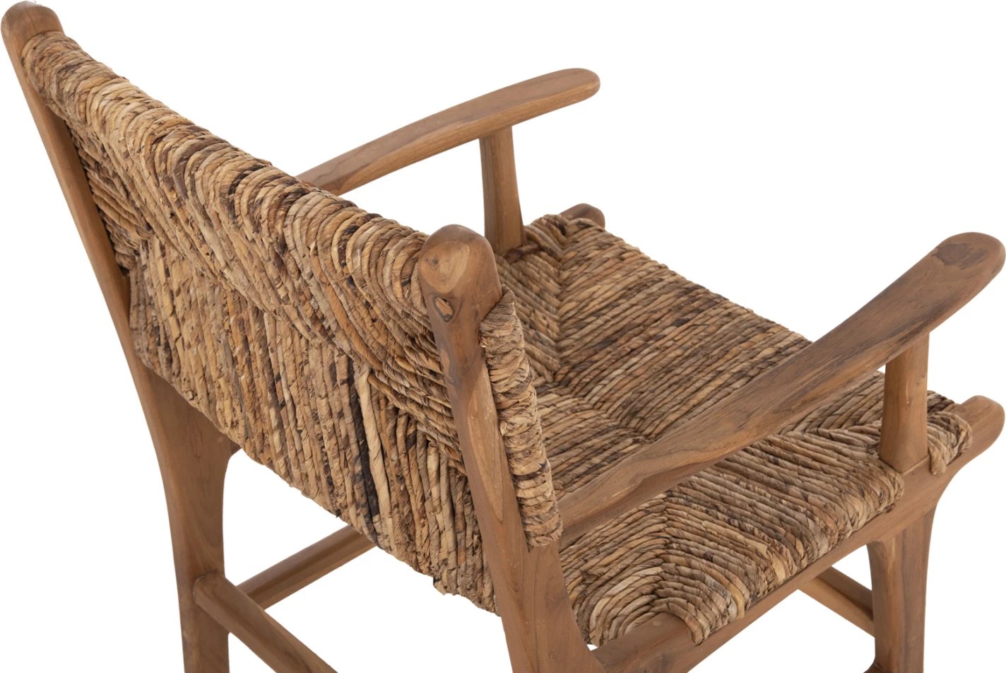 Karrige profesionale, dru teak dhe rush-matt, 57.5x59x87H cm, ΗΜ9400.11