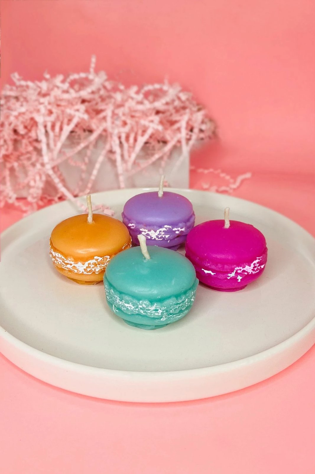 Set qirinjsh (4 copë), aromë vanilje, shumëngjyrësh, Evila Originals, Makaron