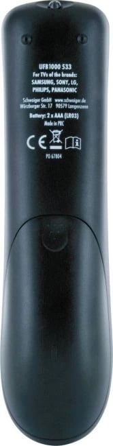 Telekomandë universale Schwaiger UFB1000, 8 taste, IR wireless, e zezë Telekomandë universale Schwaiger UFB1000, 8 taste, IR wireless, e zezë