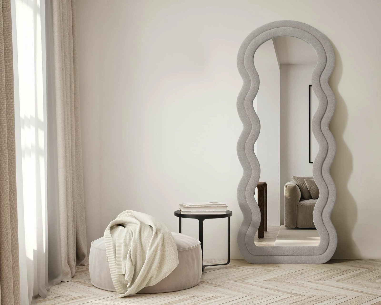 Pasqyrë Cheval, Skye Decor, ngjyrë bezhë, Mia