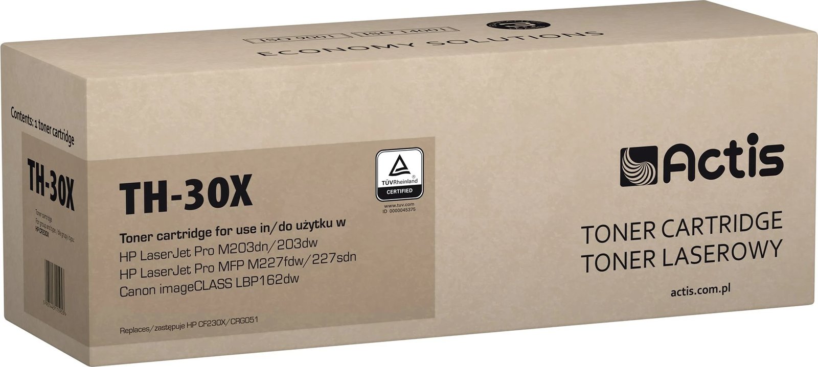 Toner zëvendësues Actis TH-30X për printer HP, i zi