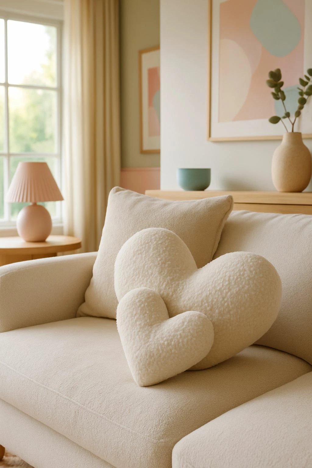 Jastëk zemër, Evila Originals, Teddy Kalp Small, bezhë e çelët