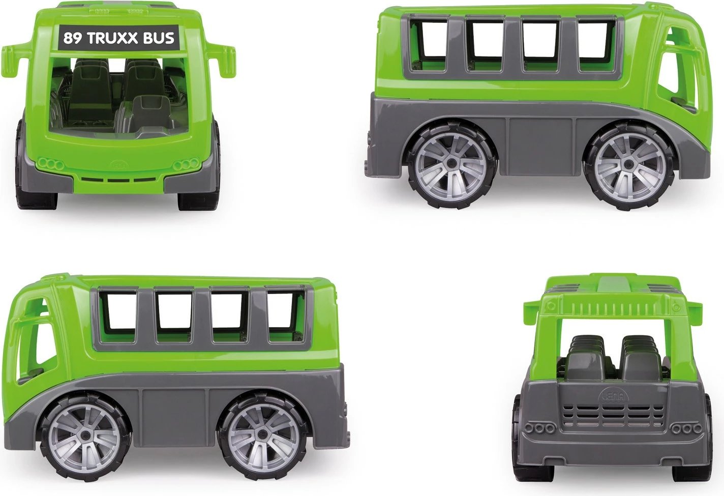 Autobus lodër plastik Lena Truxx Bus me 2 figurina, i gjelbër