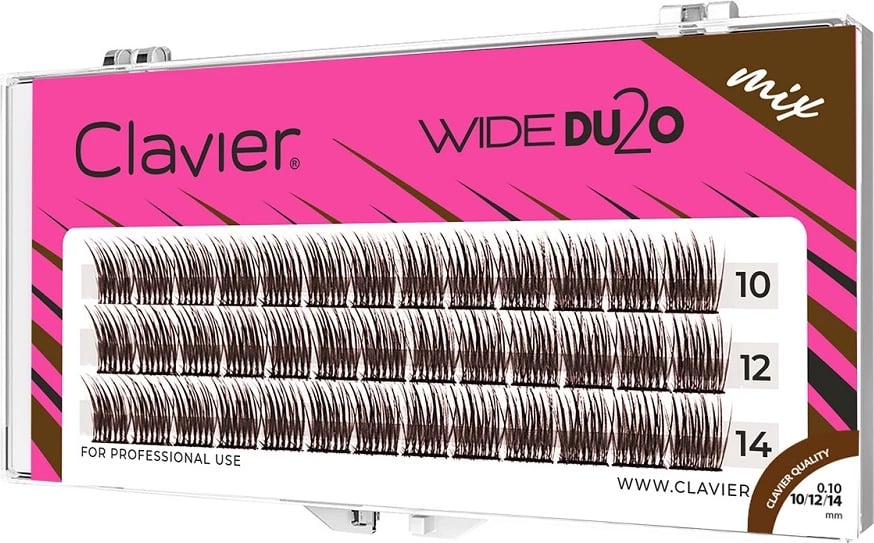 Klastra për qerpikë për femra Clavier Wide Du2o C curl kafe mix 10/12/14mm