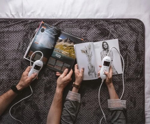 Nën-batanije elektrike me timer, Adler Camry CR 7417, dyshe 150x160 cm, 8 nivele ngrohjeje, 2x60W, lahet në 30°C, gri