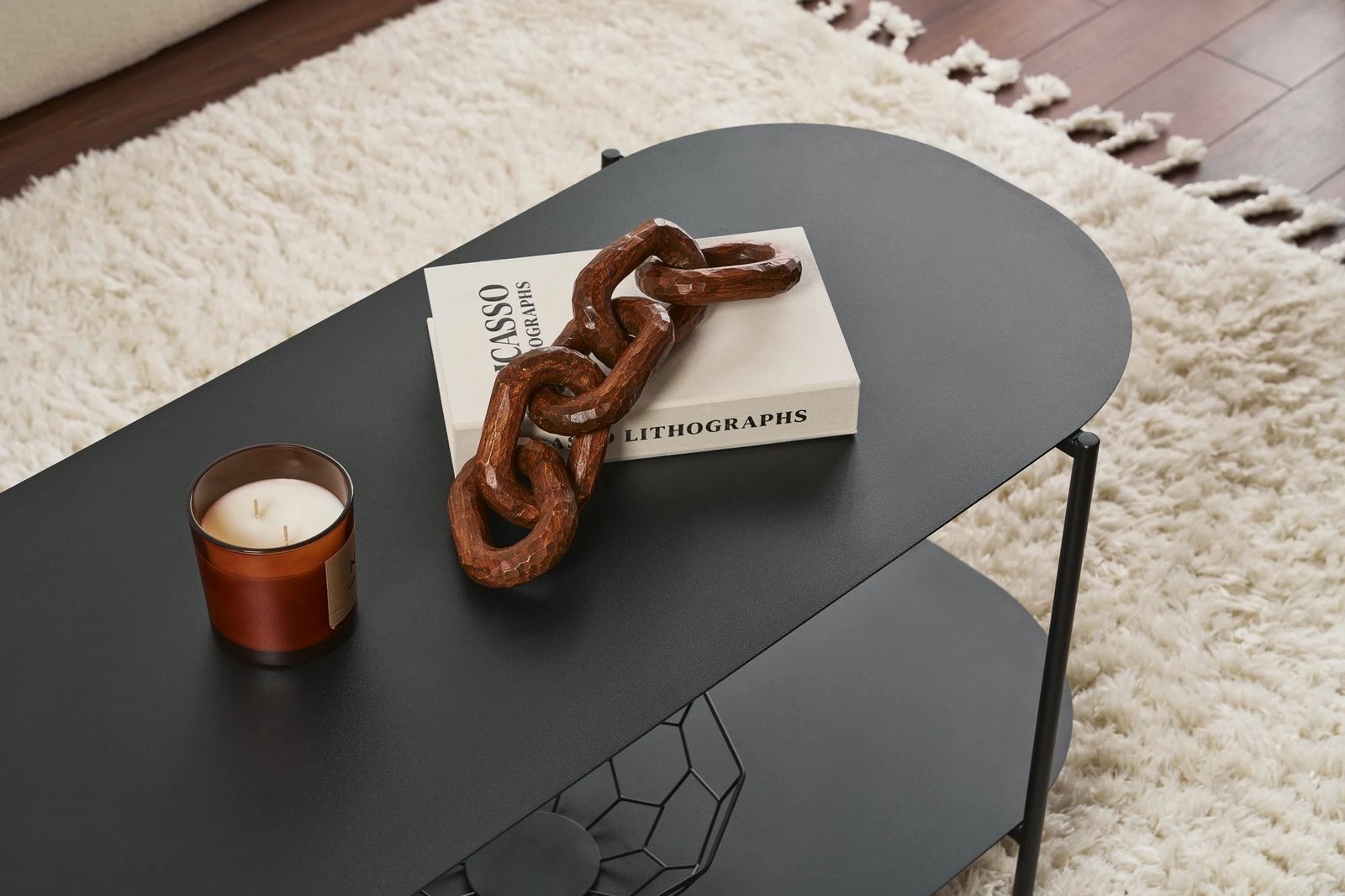 Tavolinë kafeje Skye Decor, SHB-014, ngjyrë e zezë