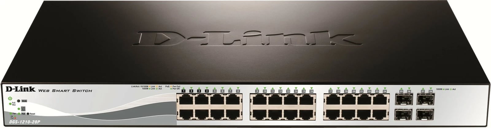 Switch D-Link DGS-1210-28P, Managed, L2, Gigabit Ethernet, PoE, Rack 1U