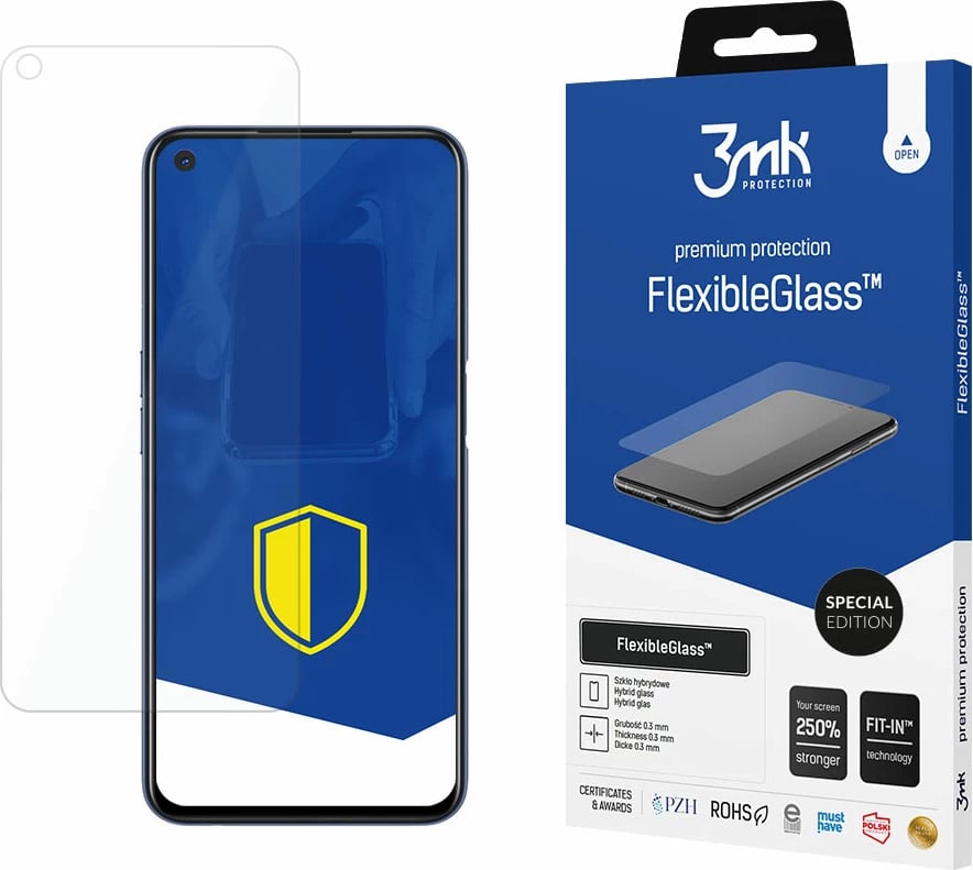 Mbrojtës ekrani hibrid, 3mk Protection, FlexibleGlass Special Edition për Oppo A72, 7H, antimikrobial, shatterproof, 1 copë me aksesorë, MPN 3mk Glass SE(25)
