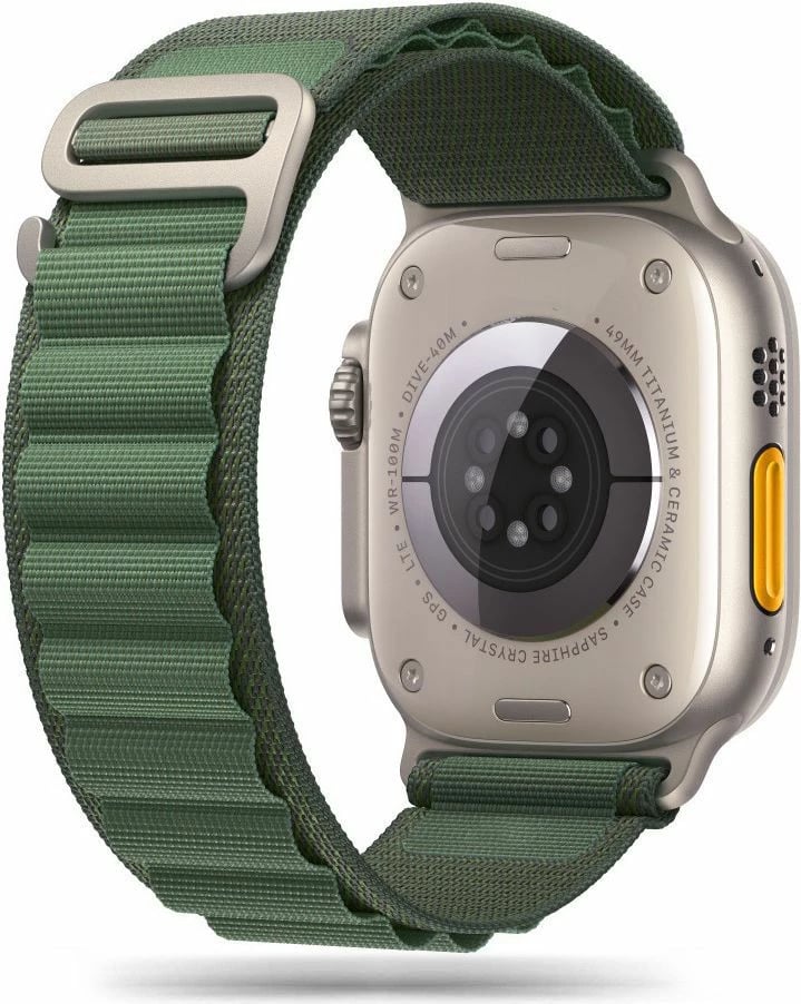 Rrip najloni për Apple Watch Tech-Protect Nylon Pro Strap, 42/44/45/49 mm, e gjelbër e errët