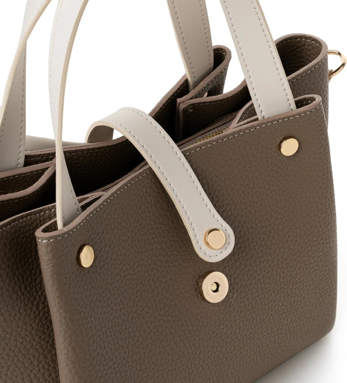 Çantë dore Vince Camuto, Bellagio, ngjyrë mink dhe krem