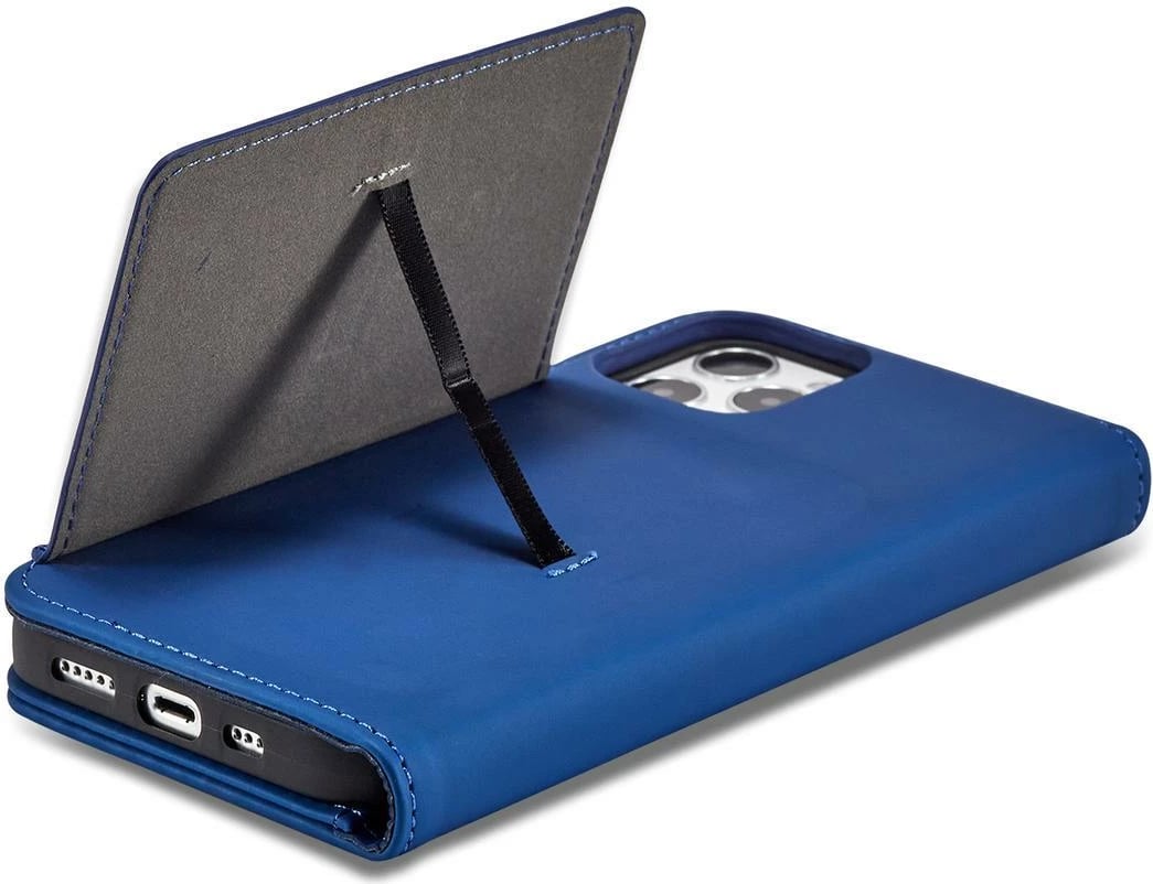 Mbështjellës Hurtel Magnet Card Case për iPhone 12 Pro, me kapak, portofol dhe qëndrim, kaltër