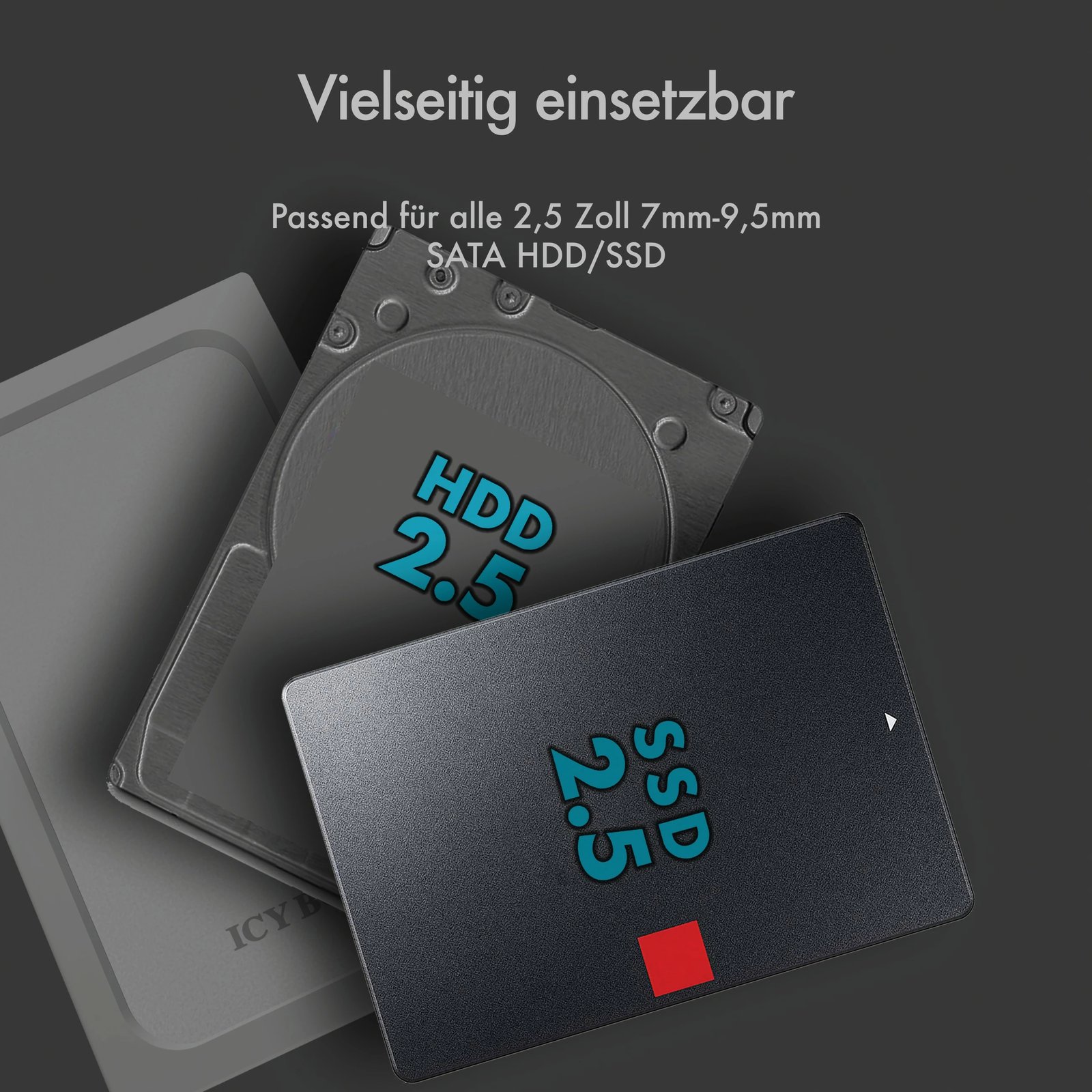 Kuti e jashtme HDD/SSD ICY BOX IB-241WP, 2.5", USB 3.2, alumini, anthracite/silver