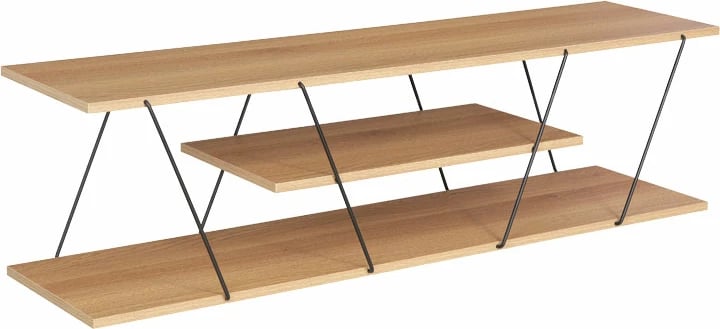 Komodë TV Tars, ngjyrë sonoma-e zezë, 120x30x33cm