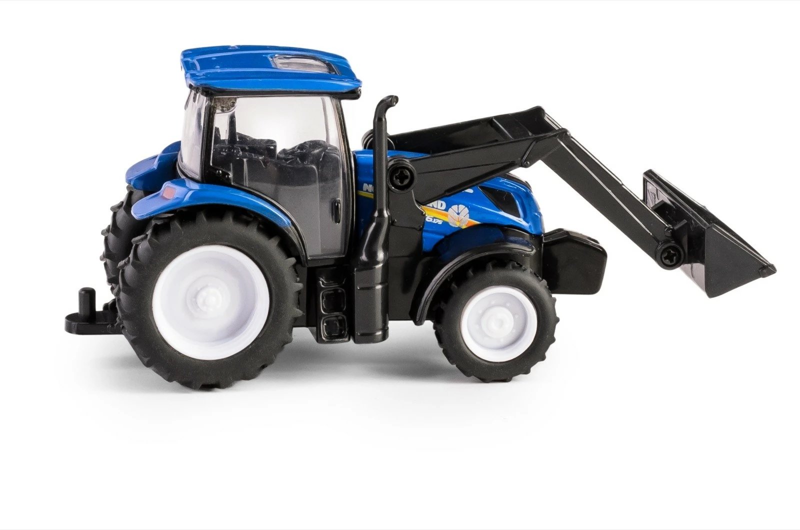 Traktor lodër Daffi New Holland T6 me rimorkio, metal dhe plastikë, Blu e Zi
