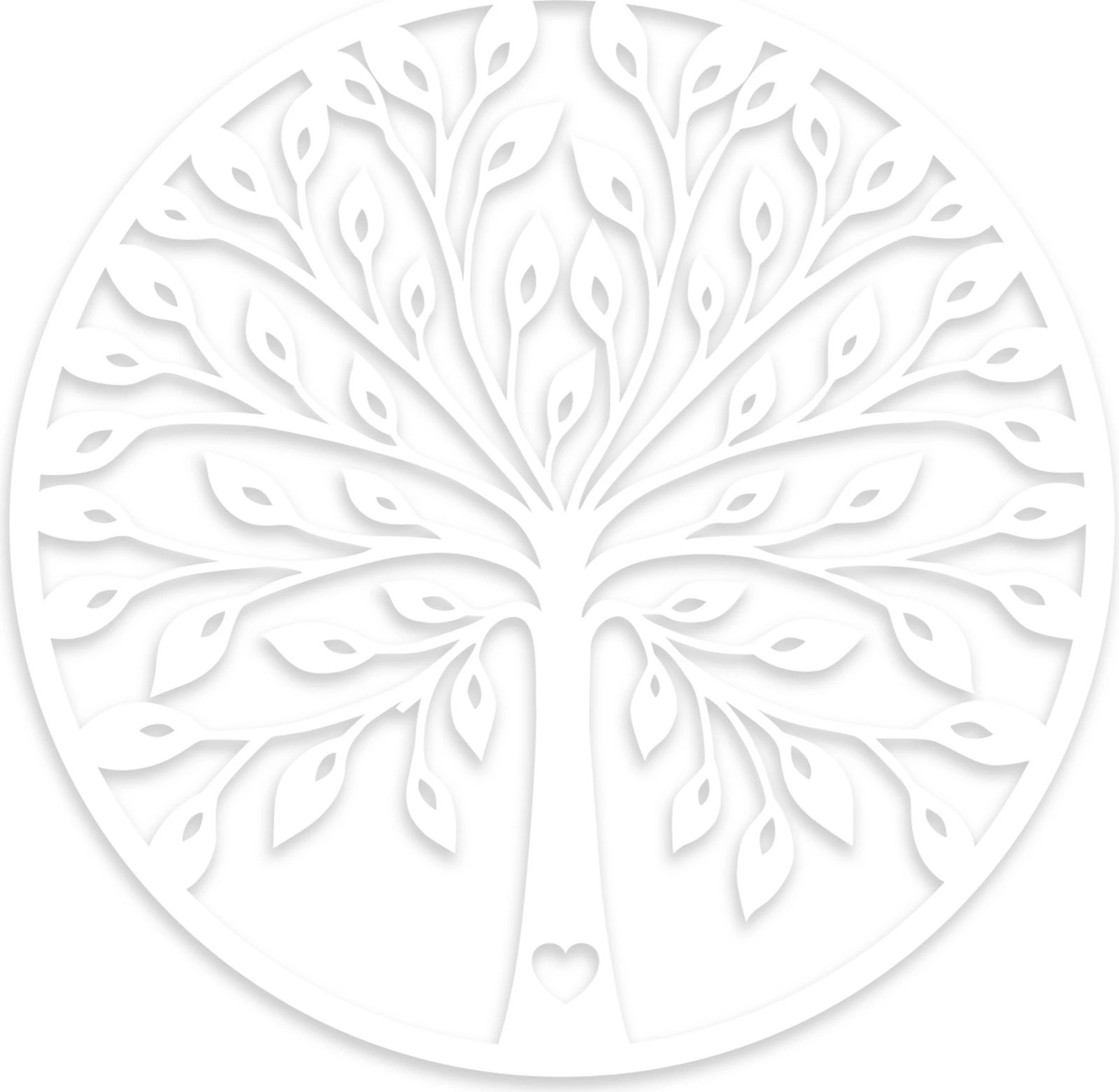 Aksesor dekorativ prej druri për mur, Wallity, Ağaç 4, ngjyrë e bardhë, 58x58cm