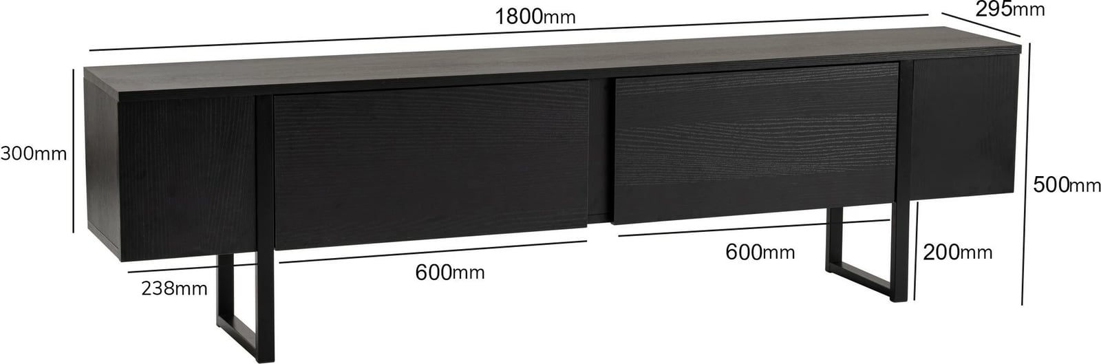 Komodinë TV Nordure, ngjyrë dru e zezë, Serenity