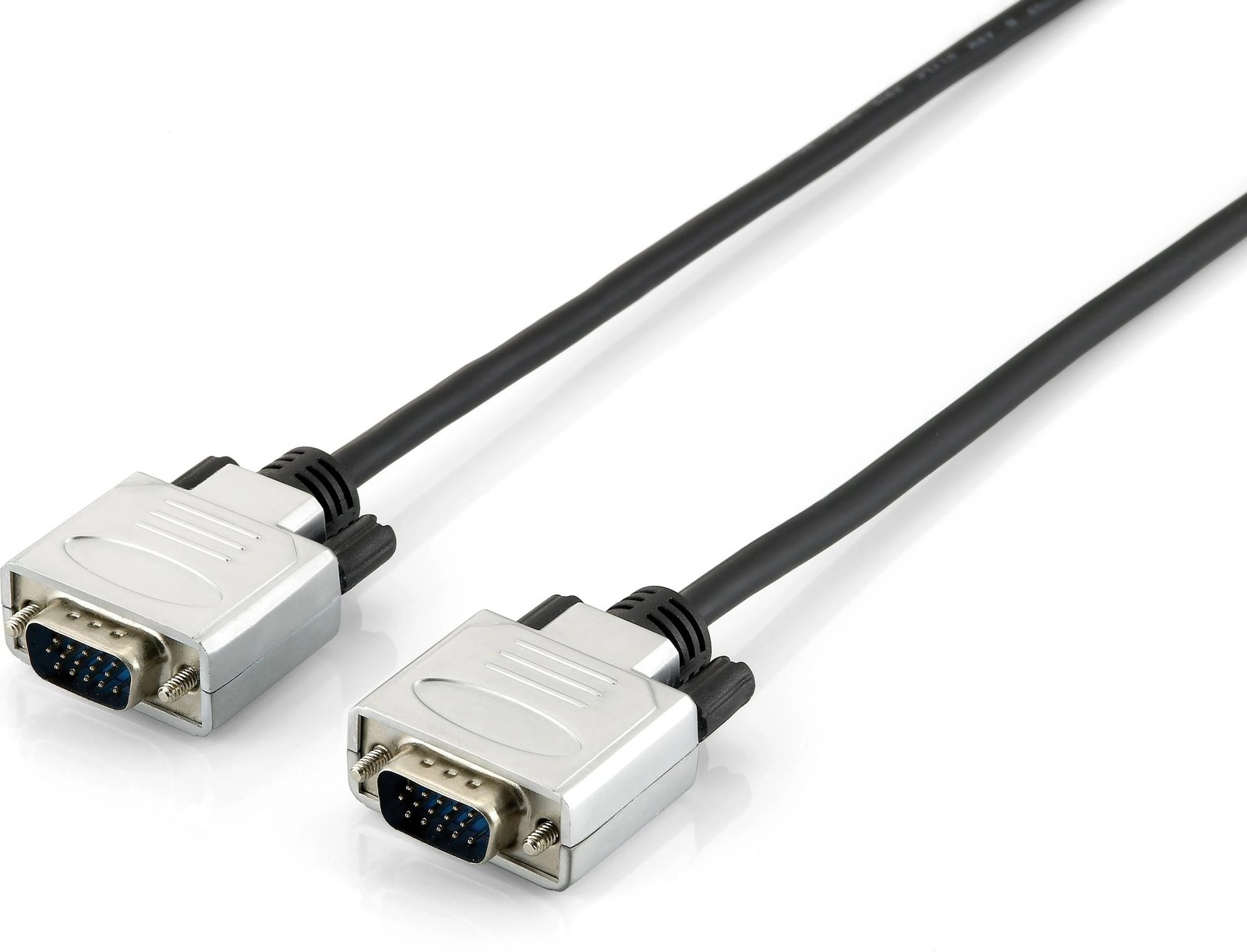 Kabllo VGA Equip HD15, 15m, Mashkull/Mashkull, E zezë, Argjendtë