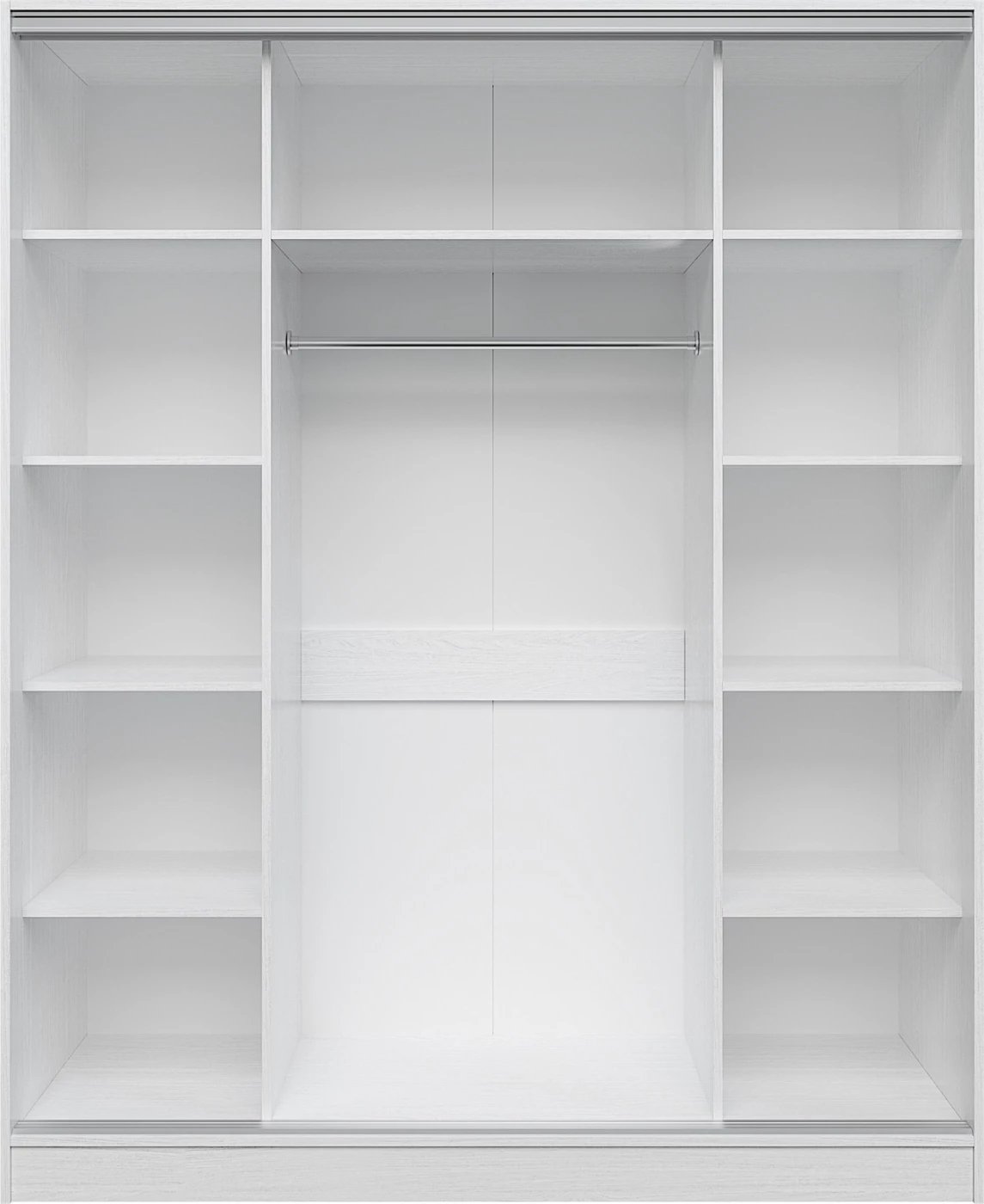 Dollap me dyer rrëshqitëse, ngjyrë e bardhë, me pasqyrë, FH2461.03, 183x60x220 cm