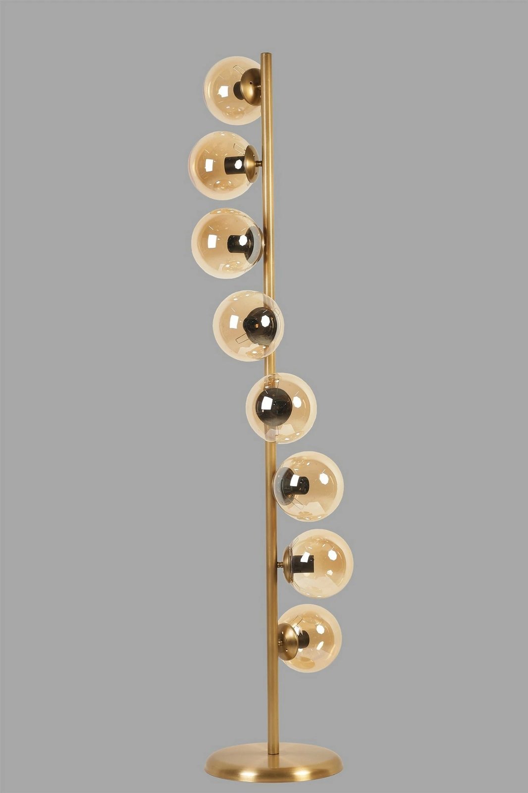 Llambë dyshemeje Opviq Simay 8 llamba, ngjyrë ari, balonë qelqi