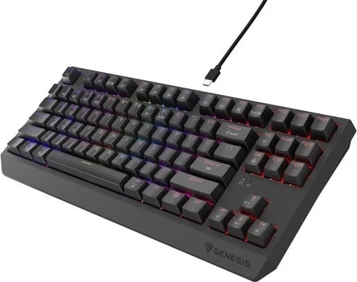 Tastierë mekanike Genesis Thor 230 TKL Wireless, RGB, Outemu Red, e zezë Tastierë mekanike Genesis Thor 230 TKL Wireless, RGB, Outemu Red, e zezë