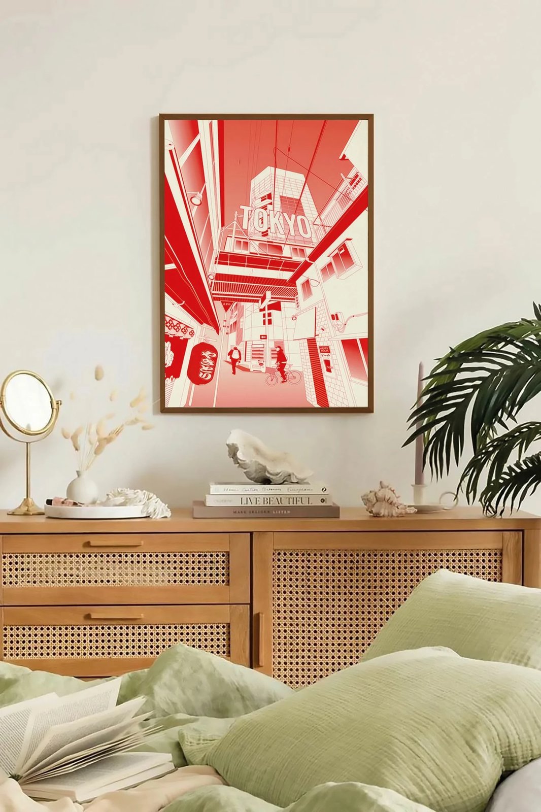 Pikturë dekorative me kornizë, shumëngjyrëshe, Wallity, Lmnmdlkahve14, 33x48cm