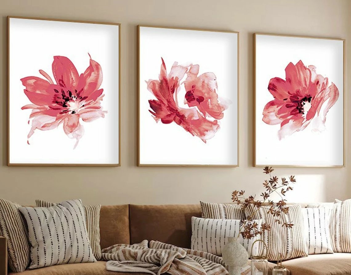 Pikturë dekorative me kornizë, 3 copë, Wallity, Huhu216, 50x70cm