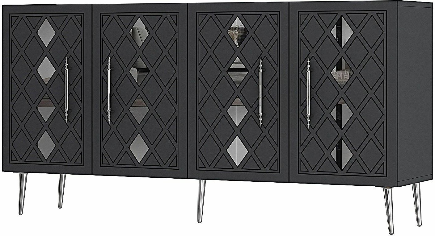 Konsol Skye Decor, Dome KB150, antracit, argjend