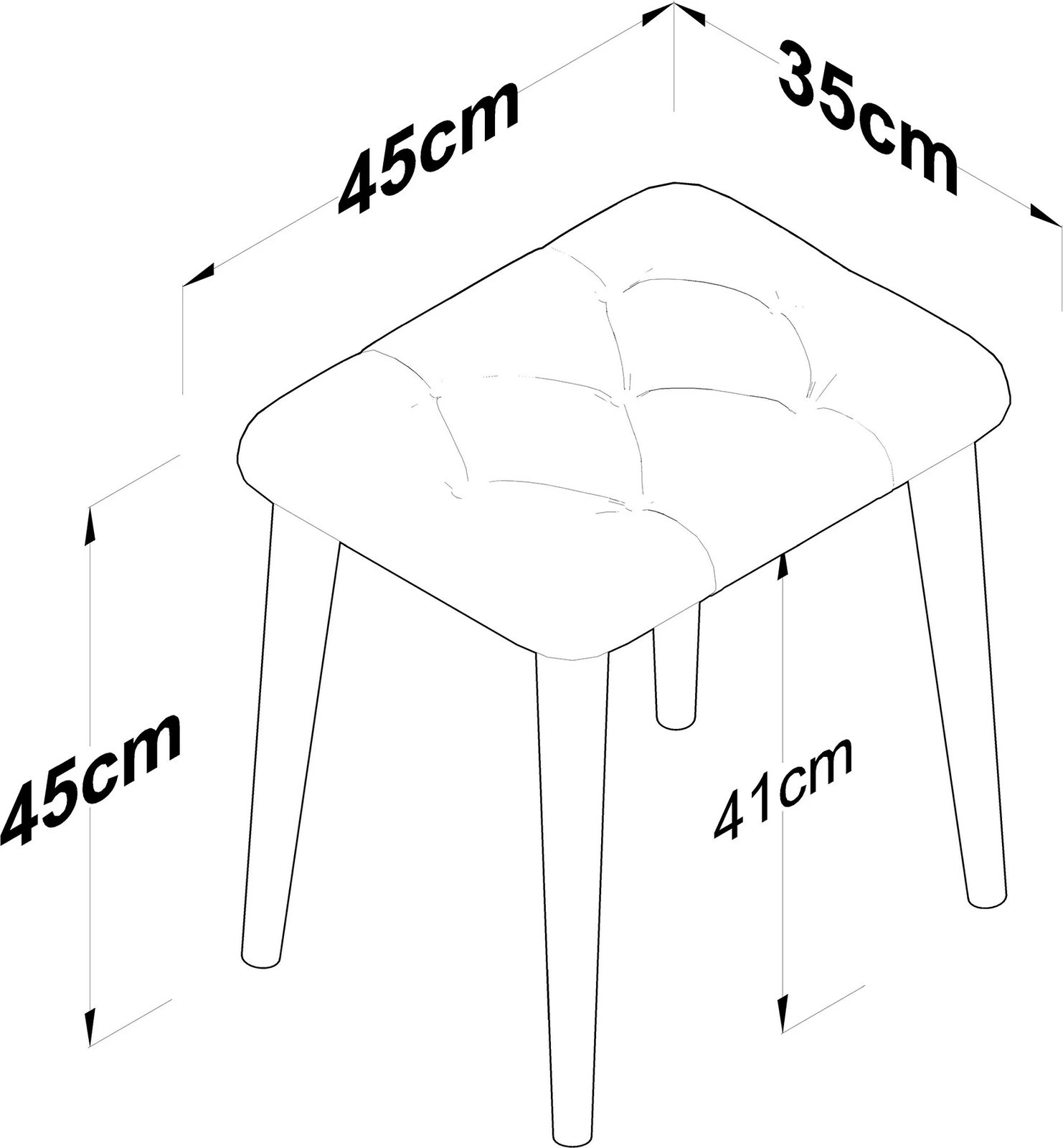 Pouf Skye Decor, ngjyrë e zezë dhe e bardhë, BM101 - 2234
