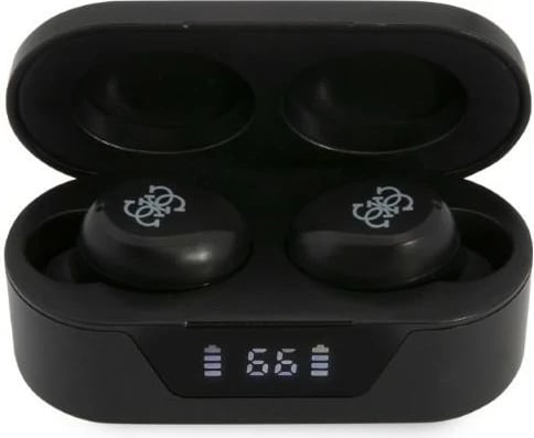 Kufje TWS Guess GUTWST31EK me Bluetooth 5.0 dhe docking station, të zeza