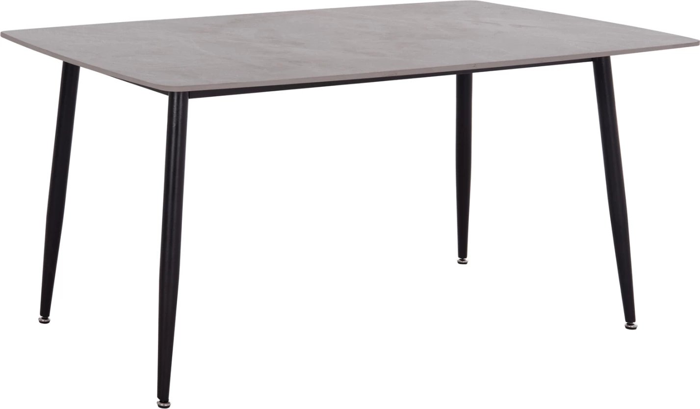 Tavolinë ngrënieje RAVEN, sipërfaqe qeramike, pamje mermeri gri, 160x80x74cm