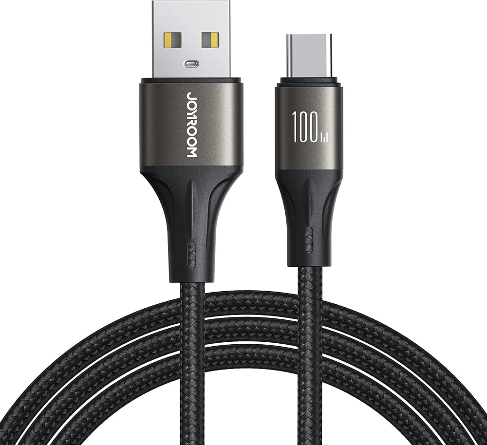 Kabllo karikimi dhe të dhënash Joyroom Light-Speed Series S-A25, USB-A në USB-C, 1.2m, 100W, e zezë
