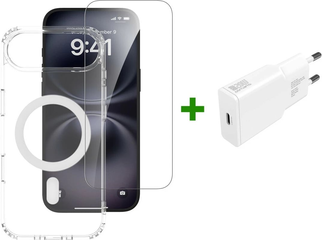 Mbështjellës 4smarts 3in1 Premium Starter Set për iPhone Air, transparent