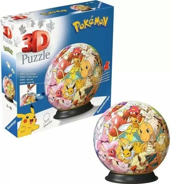 Puzzle 3D plastik Ravensburger Pokemon Ball 72 pjesë