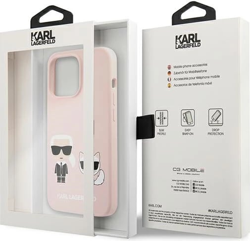 Mbështjellës Karl Lagerfeld KLHCP13LSSKCI për iPhone 13/13 Pro 6.1", silikon, rozë e çelur