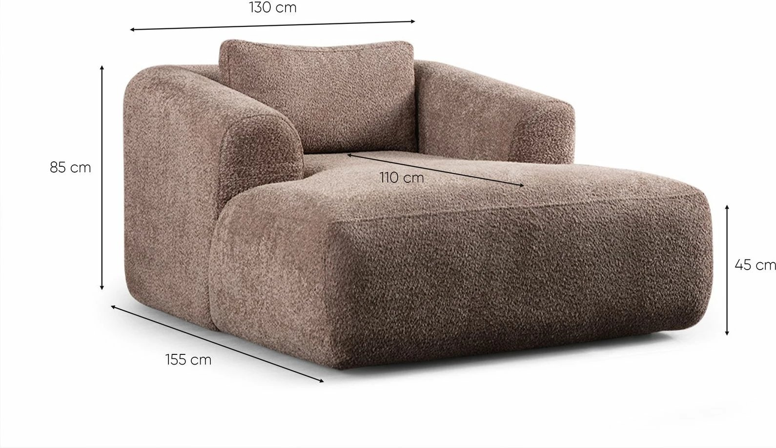 Fotel njëvendëshe, ngjyrë kafe, Atelier del Sofa, Sofia