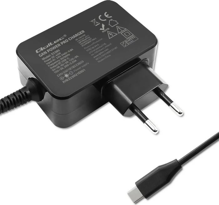 Karikues muri Qoltec GaN Power Pro 45W, 1x USB-C, i zi
