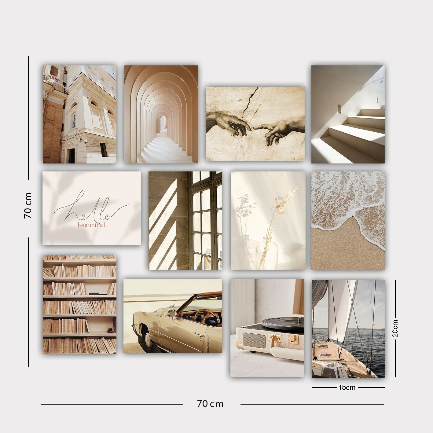 Piktura dekorative MDF (12 copë), Wallity, 12MDF41YS