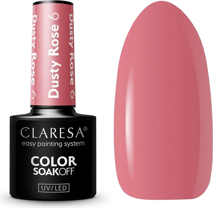 Llak për thonj Claresa Soak Off UV/LED Dusty Rose Hybrid për femra, 6.5g