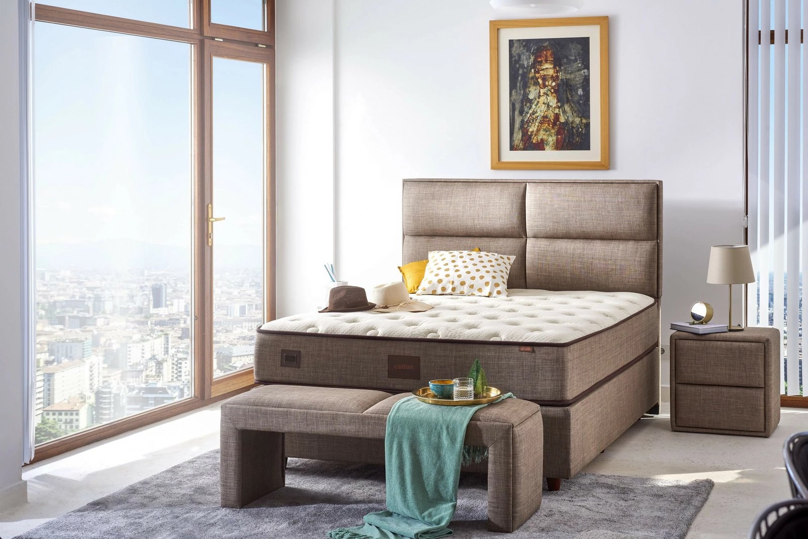 Dyshek luksoz, pambuk, njësh, Skye Decor, 90x190cm