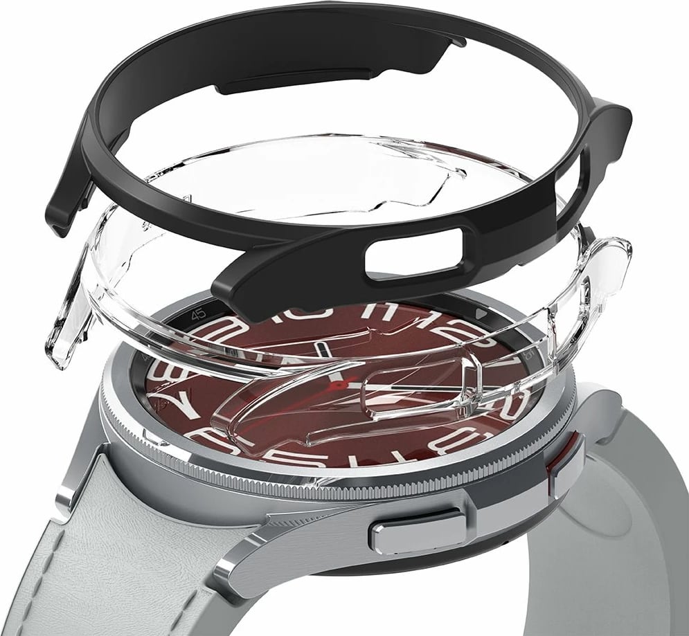 Mbështjellës Ringke Slim për Samsung Galaxy Watch 6 Classic 43mm, 2 copë, i zi dhe transparent