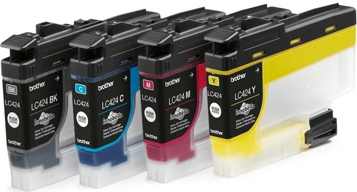 Paketë fishekë boje, Brother, LC-424VAL, rendiment standard, ngjyra e zezë/cian/magenta/e verdhë, set 4-copësh