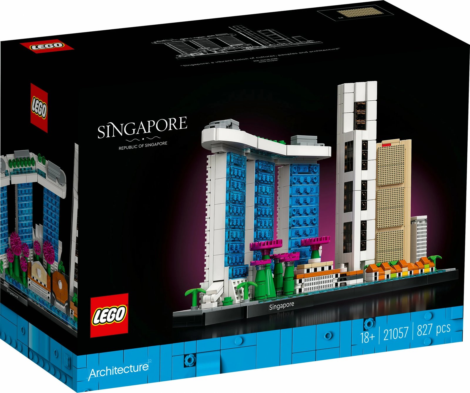 Set ndërtimi LEGO Architecture 21057 Singapur, 827 pjesë, multikolor