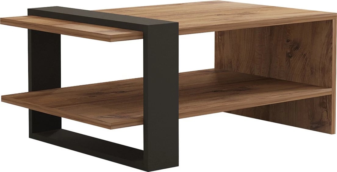 Tavolinë kafeje Hanah Home, Ova, dy nivele, ngjyrë lis dhe antracit