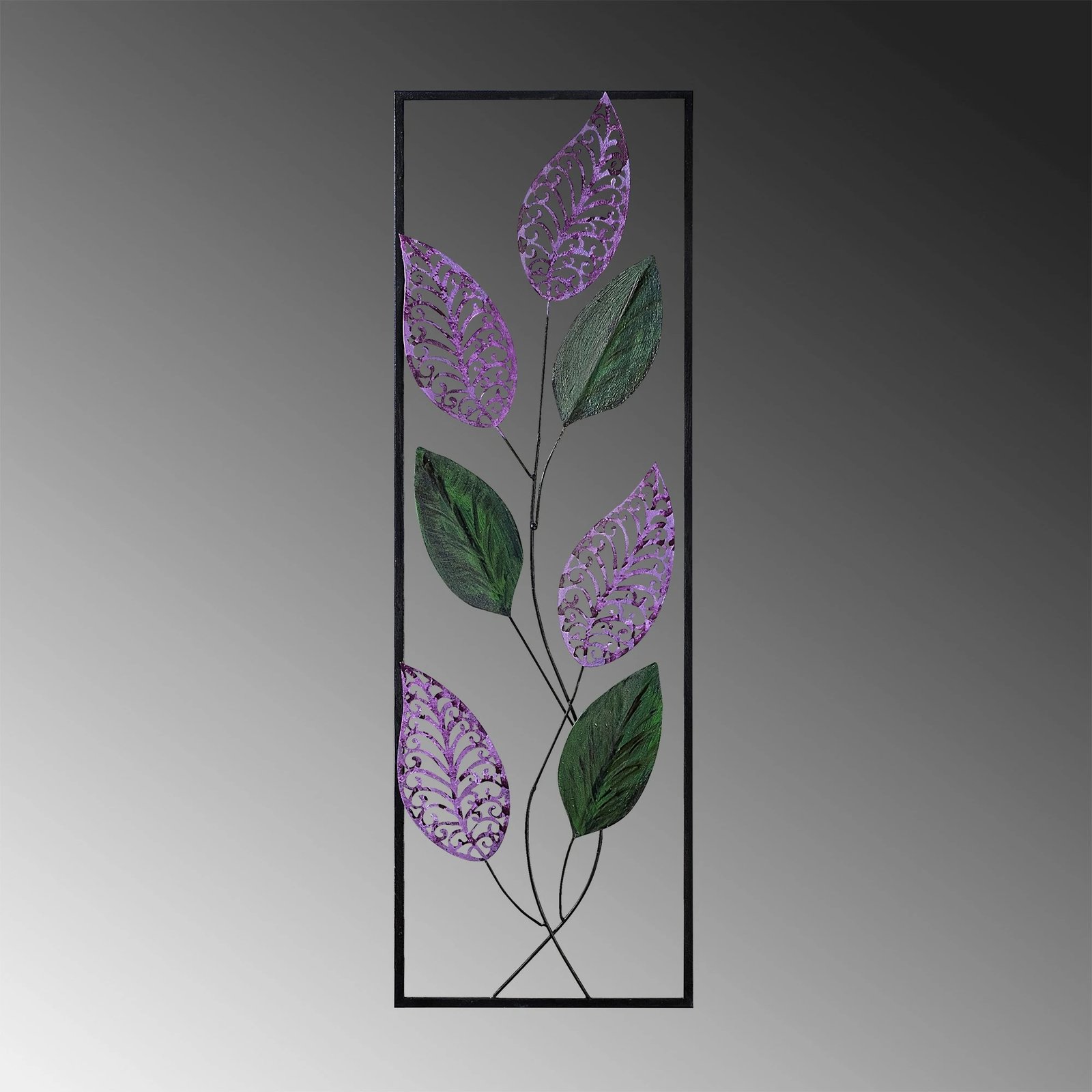 Aksesor dekorativ metalik për mur, Wallity, gjethe, shumëngjyrësh