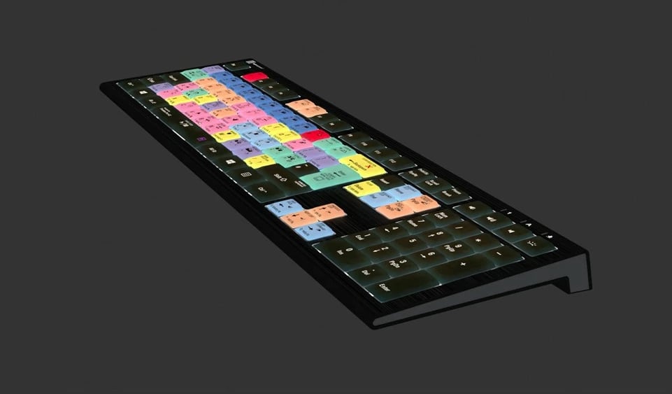 Tastierë LogicKeyboard Astra 2 UK për Adobe Premiere Pro CC, PC, me taste të ngjyrosura