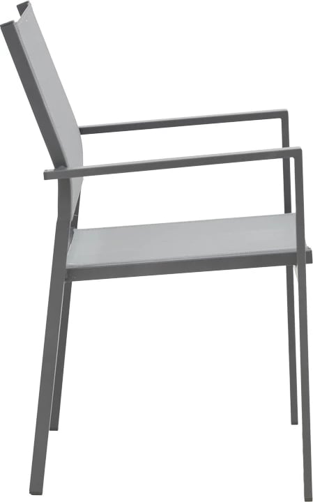 Karrige për kopsht Confidence metal anthracite dhe tekstilene gri 54x54x86cm